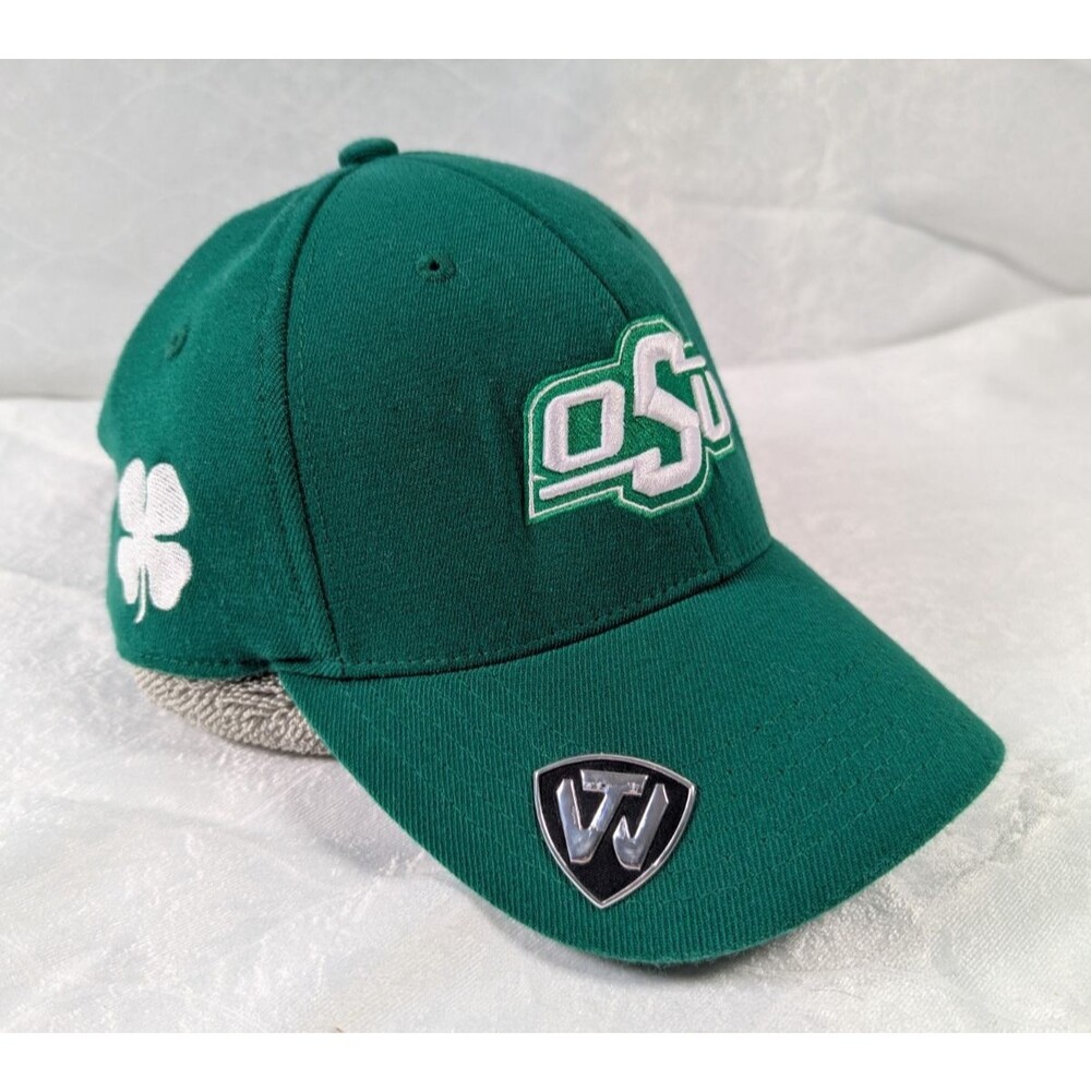 Oklahoma State Cowboys Top of the World Memory Fit Green Shamrock Fitted Hat